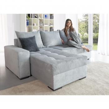 Ecksofa „Josy L‑Form“ (Cord/Mix) – COLLECTION AB – 214 cm Breite – Bett + Bettkasten