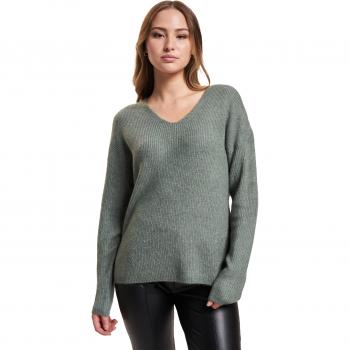 Pullover col V Only Camilla M – couronne de laurier