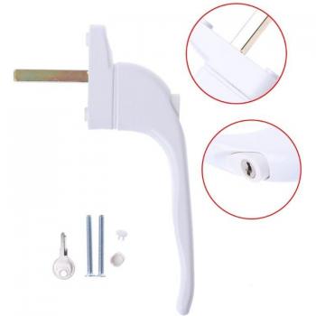 UPVC White Espag Door/Window Handle – Key Locking (Double)