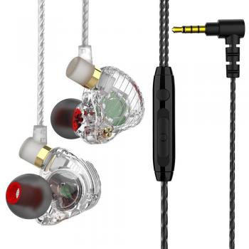 Auriculares con Doble Conductor y Micrófono