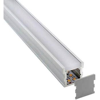 Perfil de aluminio para tiras LED, 2 metros