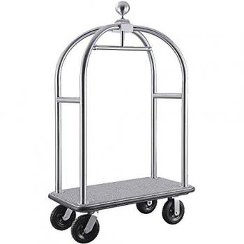 Hotelgepäckwagen (Edelstahl) – 200 mm Rollen, 1910 mm hoch