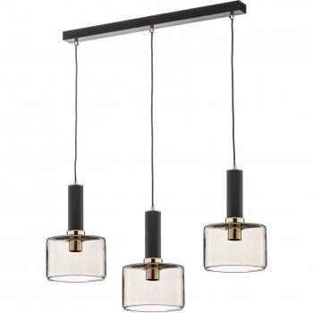 Júpiter Viva 3 Luces – Lámpara Colgante Humo Negro, Latón