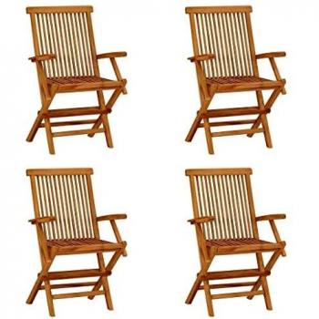 Chaises de jardin pliables en bois massif de teck