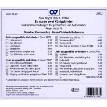 Max Reger: Es waren zwei Königskinder (Reger Vokal Vol. 3)