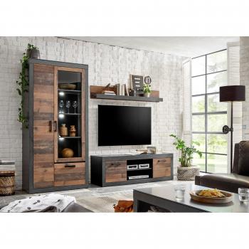 Home affaire Wohnwand „Brooklyn“, Grau, 3 Teile