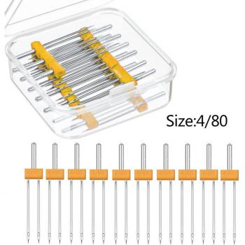 Kit de 10 Aiguilles Jumelles pour Machine à Coudre