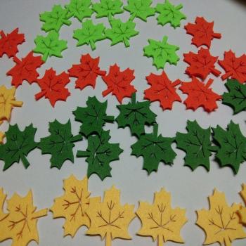 40pcs Handmade Felt Maple Leaf Patches