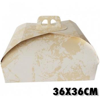 Set 3pz Scatola Porta Torta 36x36cm in Carta per Feste e Compleanni