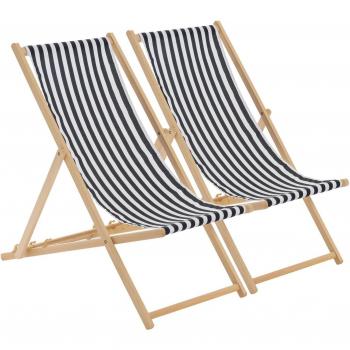 Wooden Folding Garden Sun Lounger Deck Chair