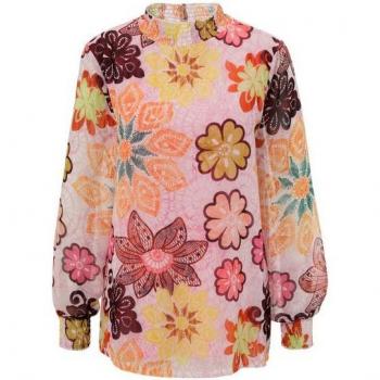 Aniston SELECTED Chiffonbluse im Blumendesign mit Smokbündchen