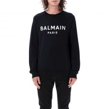 Pull XXL Balmain Noir Molletonné – Impression Logo
