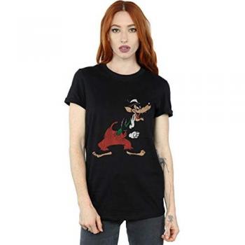 Cotton Boyfriend Tee: Three Little Pigs & Big Bad Wolf