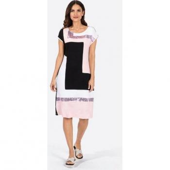 Helline Robe de soirée brillance noir rose