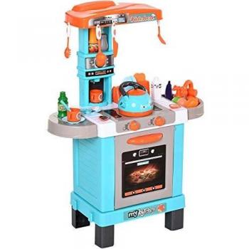 HOMCOM Cocina de Juguetes con Luces y Sonidos para Niños de 3 Años en Adelante