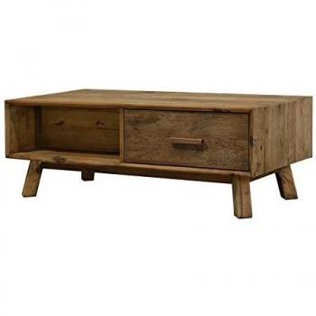 Table basse chalet 2 tiroirs en bois