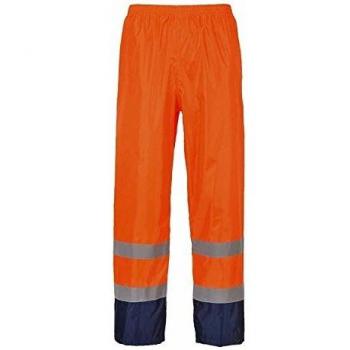 Portwest Hi-Vis Classic Contrast Rain Trouser, Size: XXXL, Colour: Orange/Navy