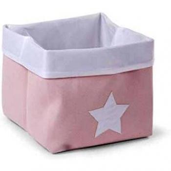 Cesto Portaoggetti Childhome Tela Bianco Rosa