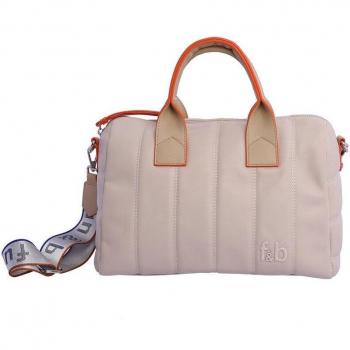 Bolso de mano Katy beige con cremallera