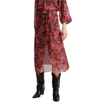 Falda Midi Nudo Rojas Talla 38