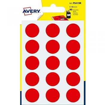 Sachet de pastilles rouges autocollantes 19 mm