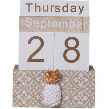 Dekorativer Holz Kalender für Schreibtisch