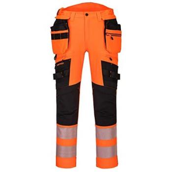 Pantalon Portwest Dx4 Haute Visibilité, Poches Flottantes Démontables, Couleur Orange/Noir, Taille 54