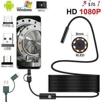 Caméra endoscope HD 8.0mm avec câble étanche