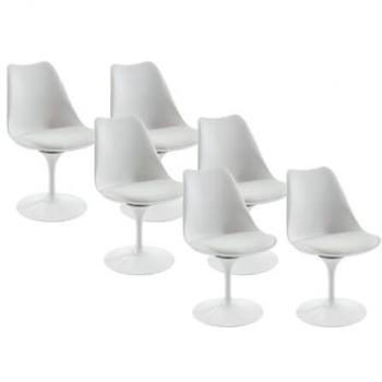 Sedia design in polipropilene e metallo bianco