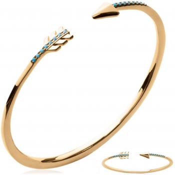 Pulsera Abierta de Oro con Flecha de Cupido
