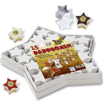 Weißer Sternenkasten 32500 – 25‑teiliges Pappset für Advent