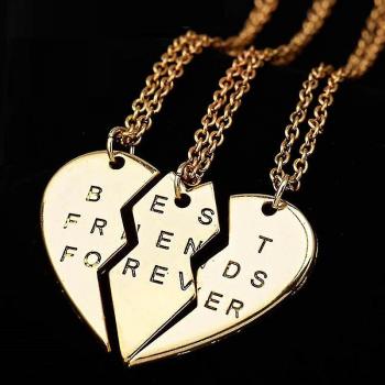 Trio Cœur Cassé – Collier Best Friends Forever