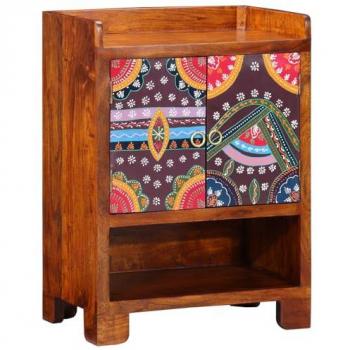 Acacia Wood Shoe Storage with Door – Brown