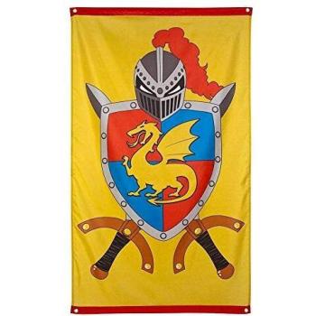 Royal Dragon Coat of Arms Banner – 90 × 150 cm, Black Fabric
