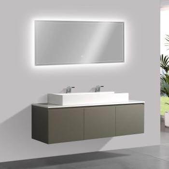 Mueble de baño Luna 1600 en gris mate con lavabo opcional