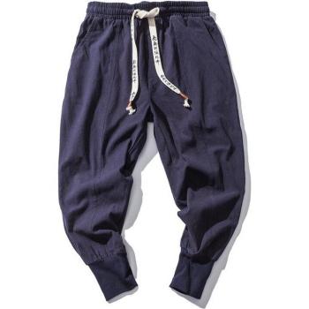 Pantalón Liso de Algodón con Cintura elástica y Gota Entrepierna