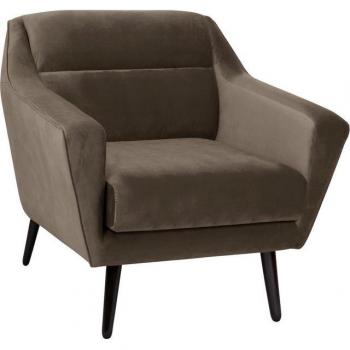 Sessel Bille (ANDAS) – Naht‑Rückenkissen, Eichenbein‑Design