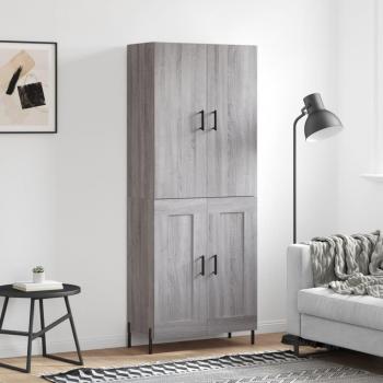 VidaXL Komoda Grey Oak 69.5x34x180 cm Wood-Finished Cabinet