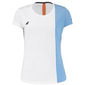 Babolat Play Maglia Manica Sottile Bianco/Azzurro