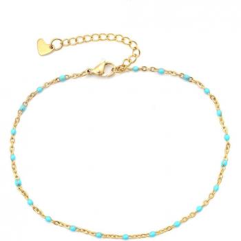 Bracelet de cheville en acier inoxydable 304, couleur or, 23cm, bijoux d'été