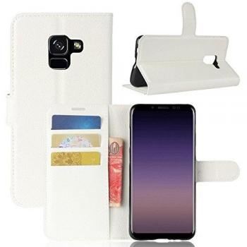 White Flip Wallet for Samsung A8 2018