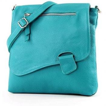 Türkisfarbige Modamoda T146 Messengertasche (Leder) 2021