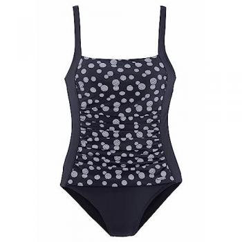 Lascana Damen Badeanzug Marine-Weiß Gr. 50 Cup E mit Shaping-Effekt