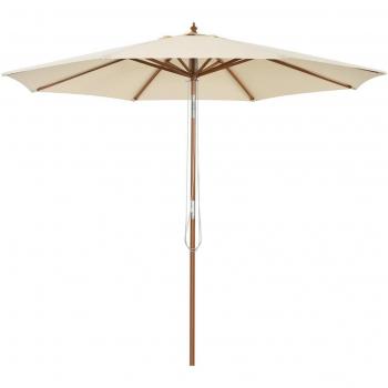 Beige Kippbarer Gartenschirm aus Holz