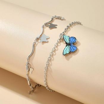 Colorful Bead Gold Alloy Anklet with Rhinestones