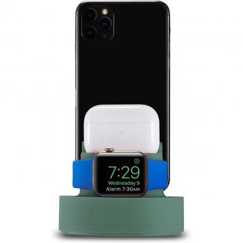 Silicone 3 in 1 Charging Base for AirPods, Apple Watch, iPhone 12 Pro Max