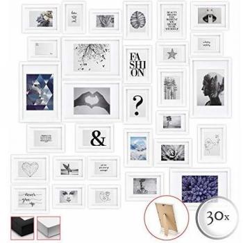 30-teiliges Emotion Bilderrahmen Set Weiß