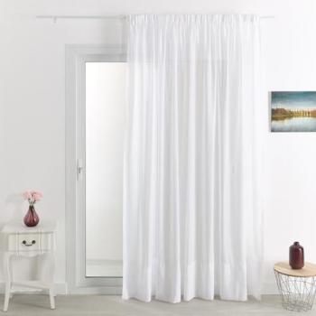 Voilage uni et sablé avec cornely Blanc 300x240 cm