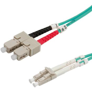 Cable de Conexión de Fibra Óptica LC Duplex / SC Duplex, OM3, 50/125, 10 m