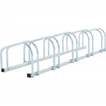 HOMCOM Bicycle Cycle Storage Rack Floor or Wall Mount Stand (5 Racks, Silver)